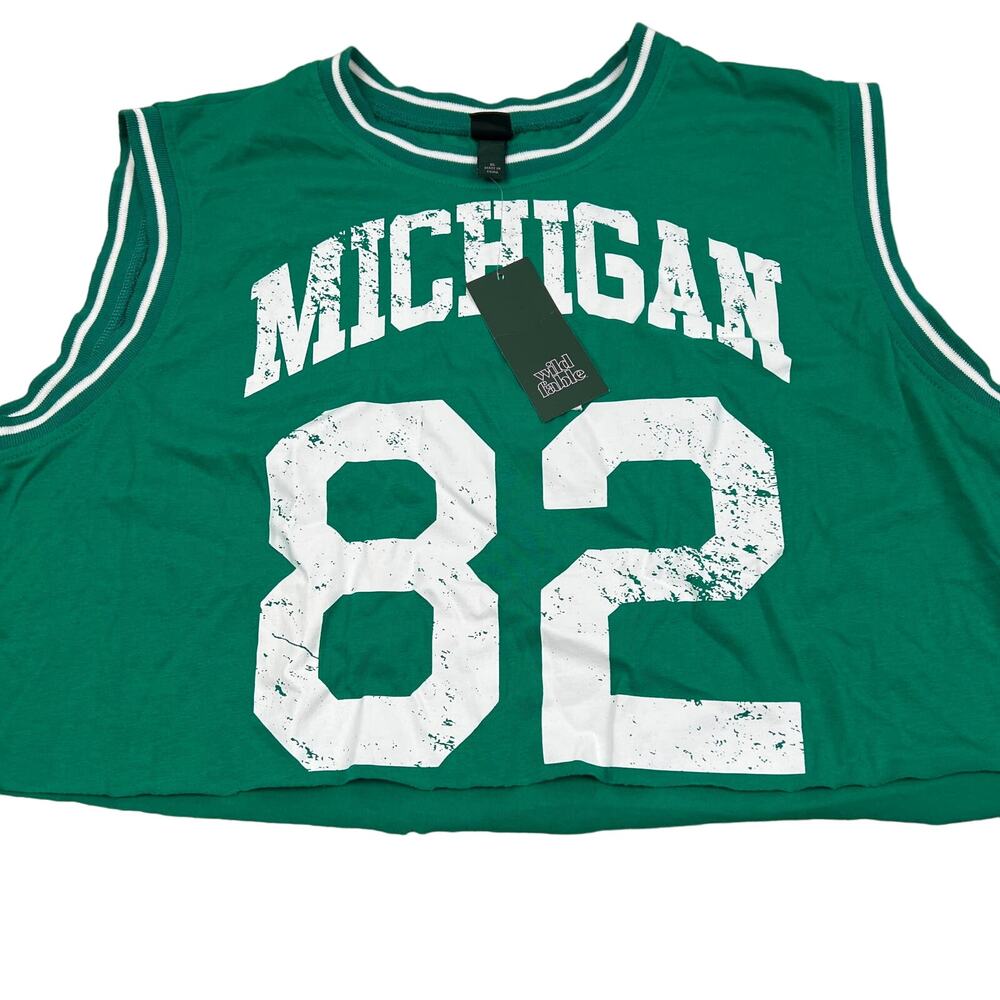 Wild Fable Women's Green Michigan Cropped Muscle Tank Top - Size XL - NWT